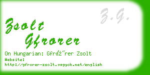 zsolt gfrorer business card